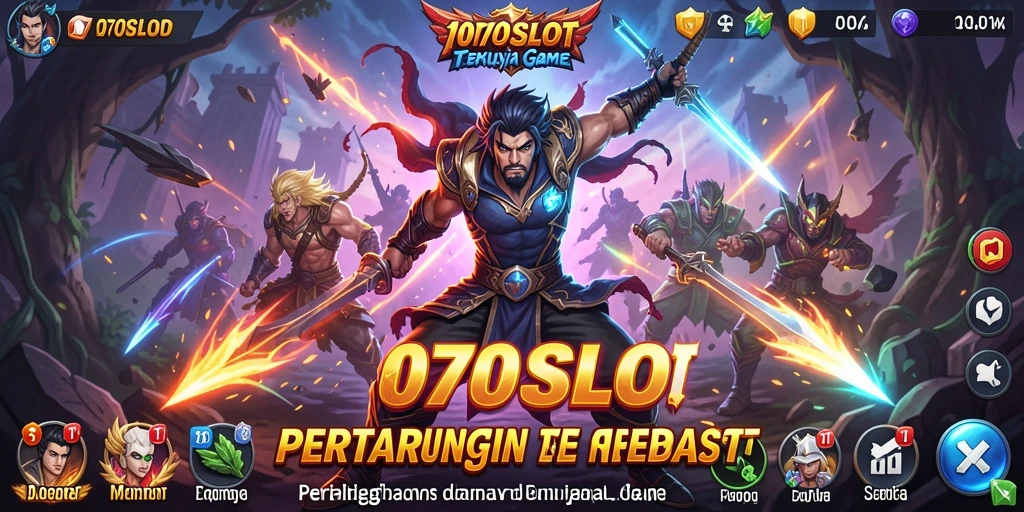 Menampilkan pertarungan seru dalam 070SLOT dengan berbagai karakter.
