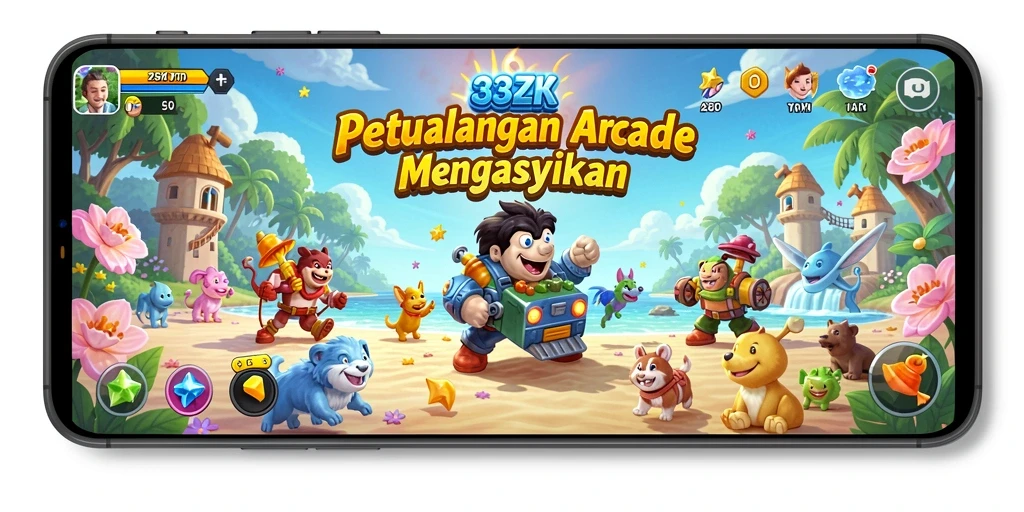 Gameplay seru 33ZK dengan grafik yang cerah dan menyenangkan.