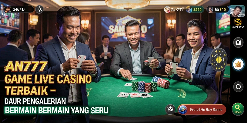 Tampilan gameplay menarik dari AN777 yang menunjukkan suasana Live Casino.