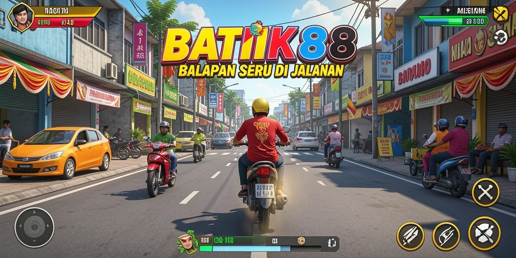 Tampilan gameplay balapan seru di BATIK88.