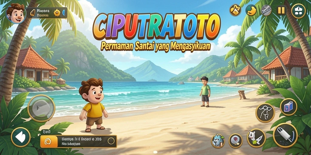 Screenshot gameplay <strong>CIPUTRATOTO</strong> menampilkan level yang ceria dan penuh warna.