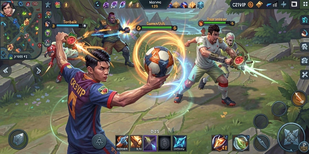 Tangkapan layar CR7VIP menampilkan pertarungan intens di arena MOBA.