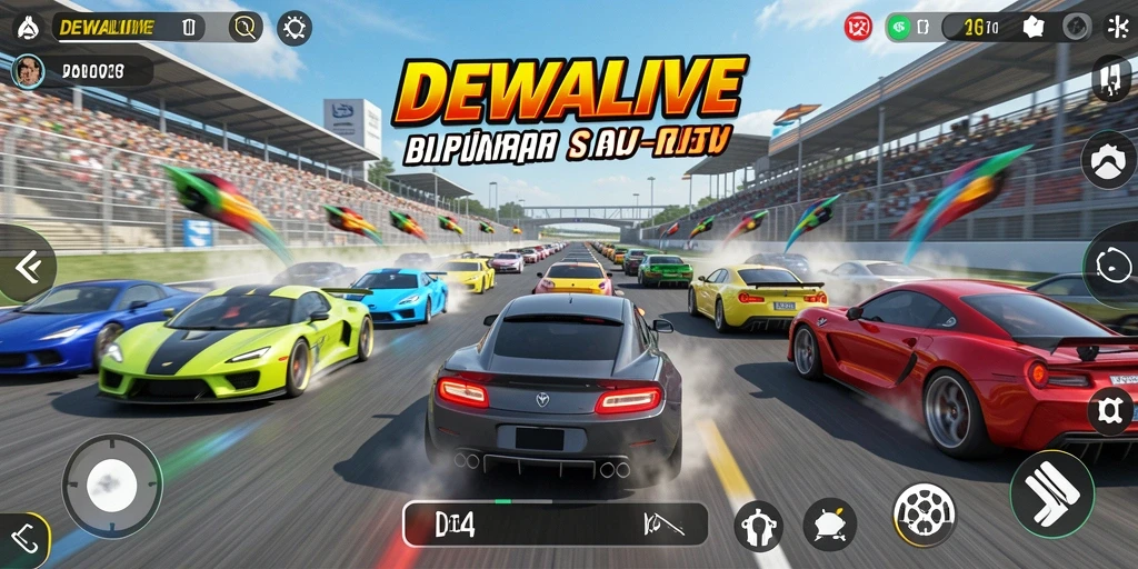 Tampilan gameplay DEWALIVE yang mendebarkan saat balapan