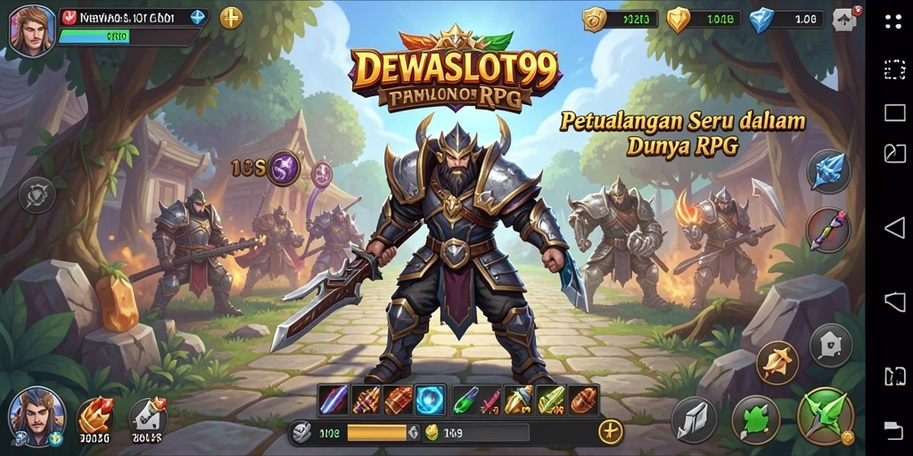 Tampilan gameplay seru di DEWASLOT99 dengan karakter epik.