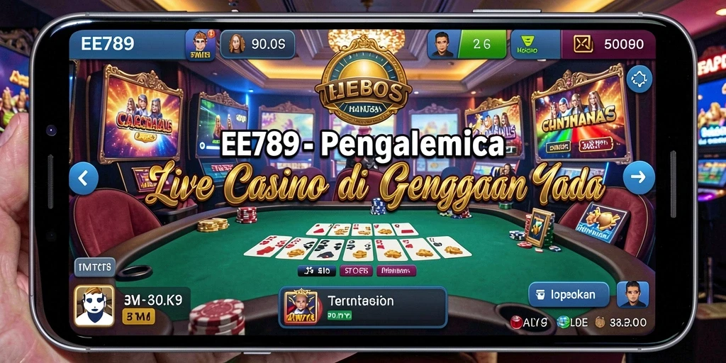 Tangkapan layar utama EE789 menampilkan dealer seksi dan permainan langsung yang menarik.