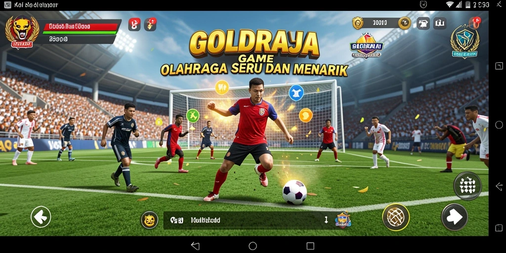 Tampilan gameplay menegangkan dari GOLDRAJA dalam tindakan olahraga.