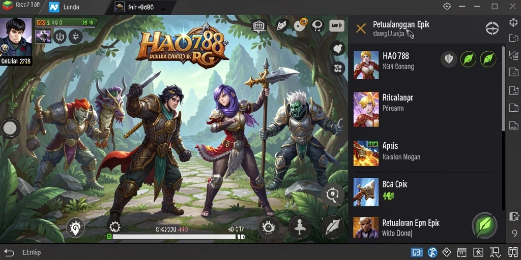 Tampilan gameplay HAO788 dengan pertempuran RPG yang seru.