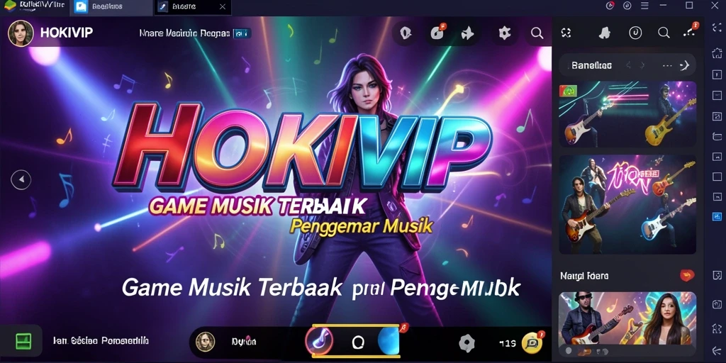Screenshot gameplay HOKIVIP dengan pemain menyanyi di layar.