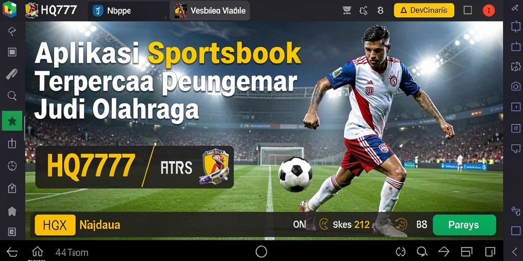 Tampilan antarmuka aplikasi HQ777 yang menarik untuk sportsbook.