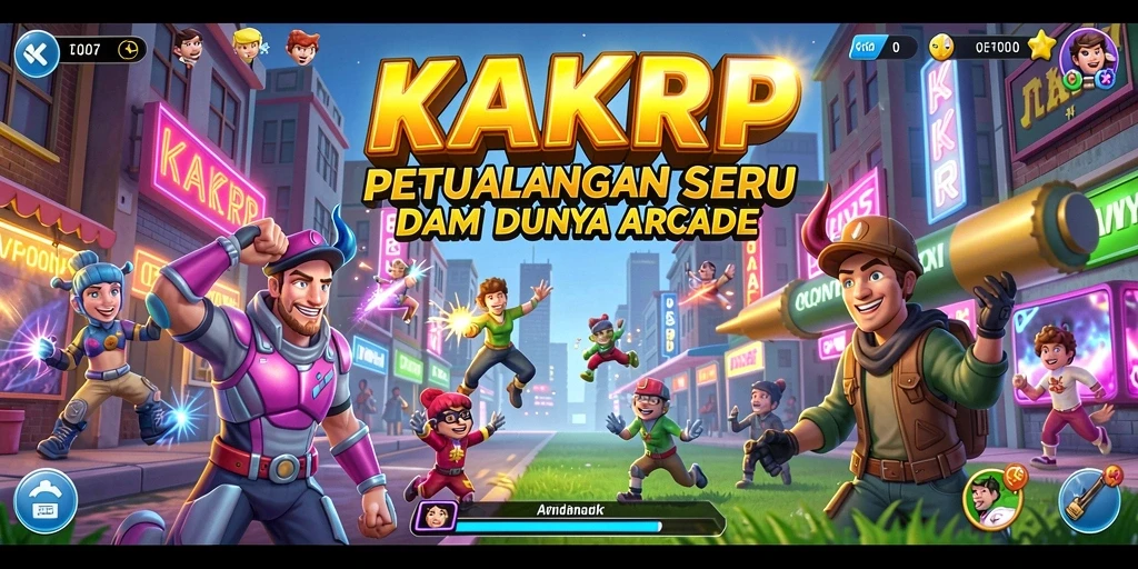 Screenshot permainan KAKRP menampilkan aksi seru di dunia arcade.