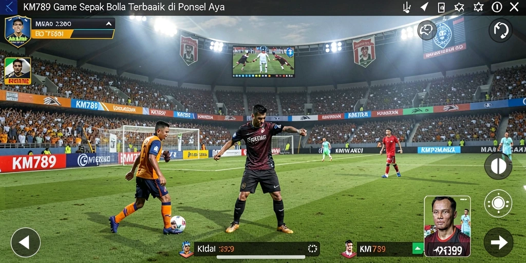 Gameplay KM789 yang seru dan mendebarkan saat bertanding di lapangan.