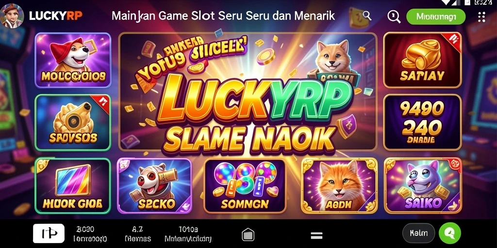 Screenshot utama gameplay LUCKYRP menampilkan aksi penuh warna dan menarik dari permainan Slot.