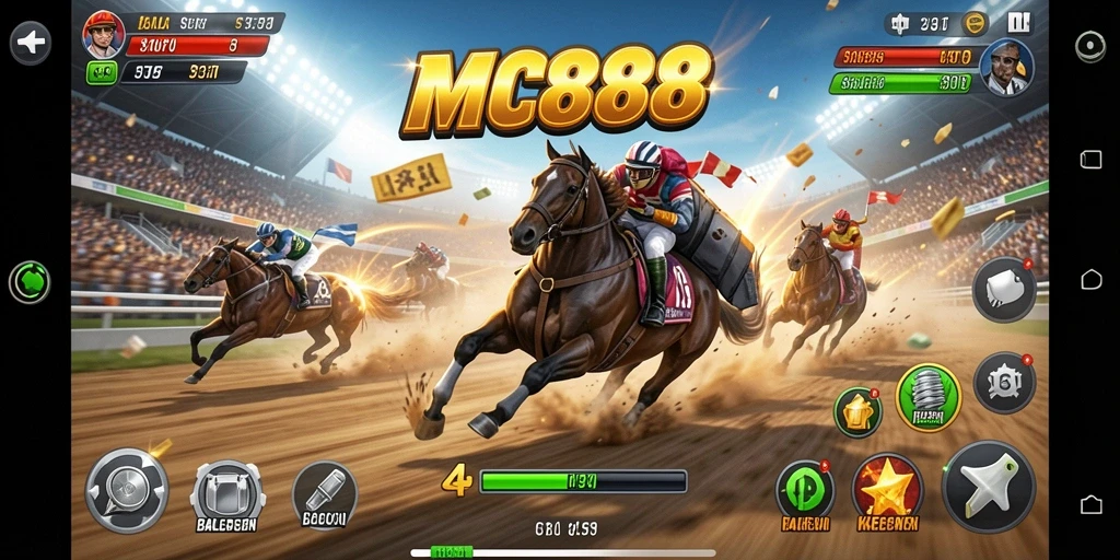 Tangkapan layar menampilkan aksi balapan cepat di MC888.