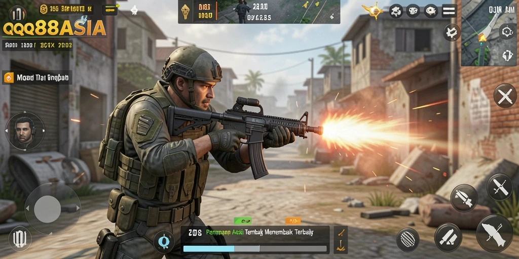 Tampilan dinamis dari gameplay <strong>QQ88ASIA</strong> yang penuh aksi.