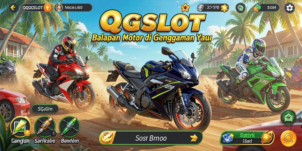 Tampilan gameplay seru di balapan motor QQSLOT.