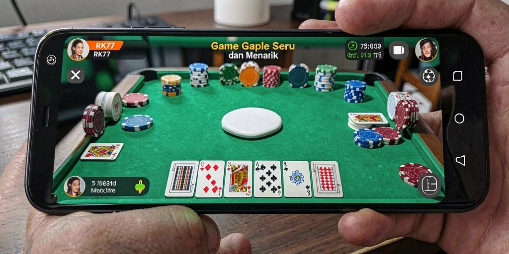 Tangkapan layar menampilkan Gameplay menarik Gaple di RK77.