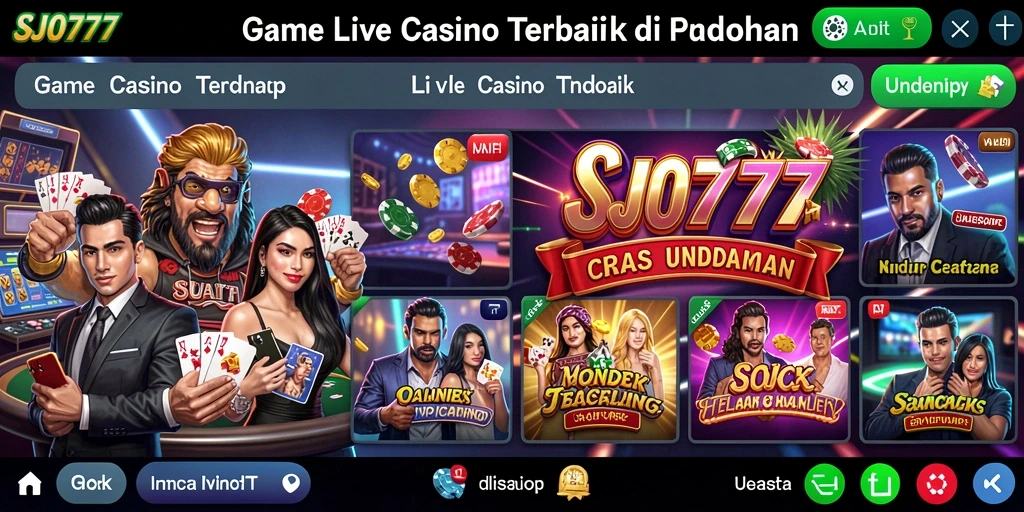 Tampilan gameplay SJO777 dengan dealer langsung yang interaktif.
