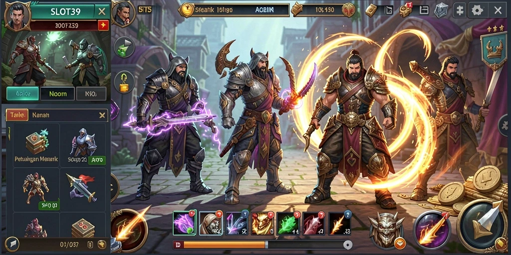 Screenshot menampilkan pertarungan epik dalam game ARPG.