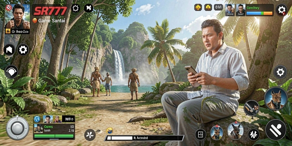 Tampilan gameplay menarik dari SR777 yang penuh warna.