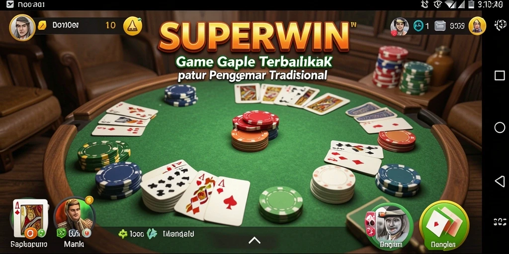 Gameplay seru Gaple di SUPERWIN dengan tampilan menarik.