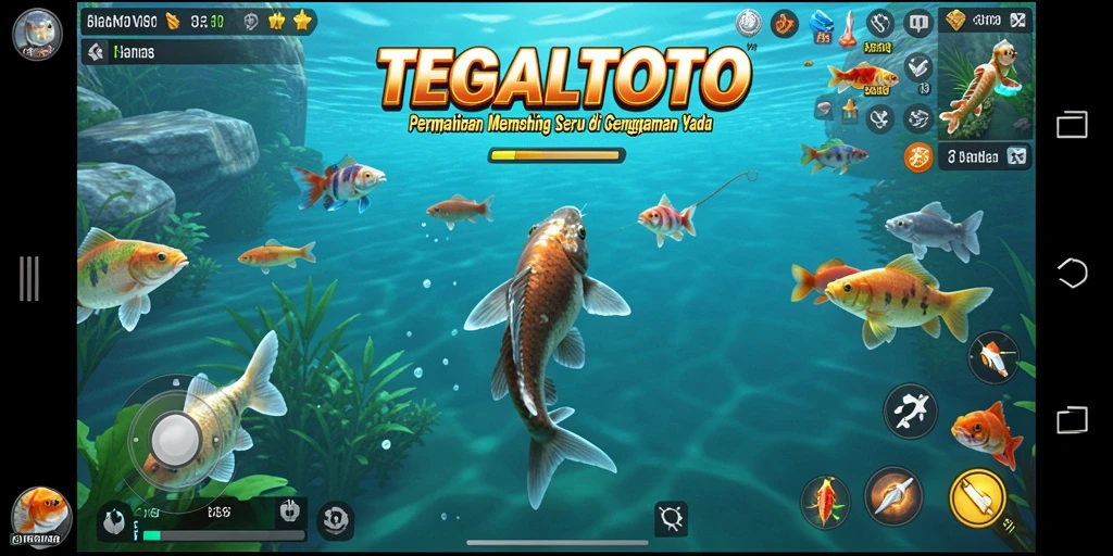 Tampilan gameplay TEGALTOTO yang menakjubkan saat memancing.