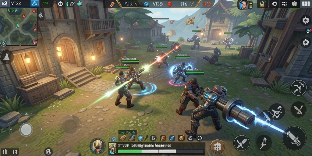 Tampilan gameplay yang menegangkan dan strategis di VT38.